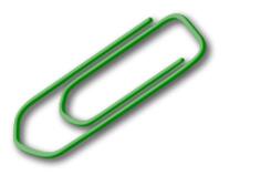 Green paperclip vector image