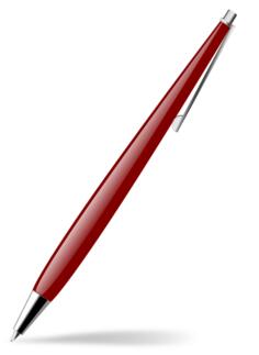 Red glossy pen vector image