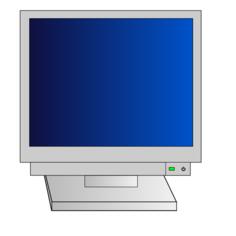 CRT monitor with power light vector clip art