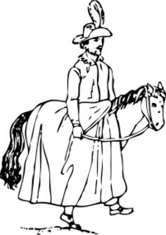 Vector clip art of man dressed as a hores
