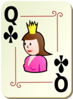 Queen of clubs vector clip art