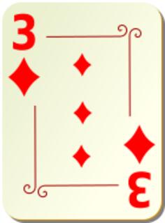 Three of diamonds vector illustration