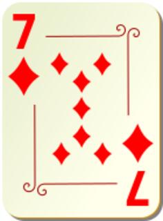 Seven of diamonds vector illustration