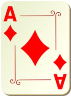 Ace of diamonds vector drawing