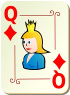Queen of diamonds vector clip art