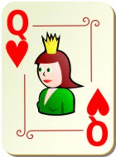 Queen of hearts vector clip art