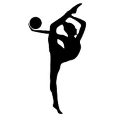 Rhythmic gymnast silhouette vector illustration