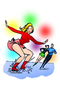Vector illustration of skaters