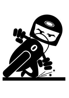 Motorbike rider skidding a knee vector drawing