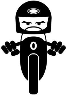 Motorbike rider vector drawing