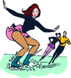 Vector image of skaters