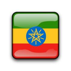 Ethiopian vector flag button