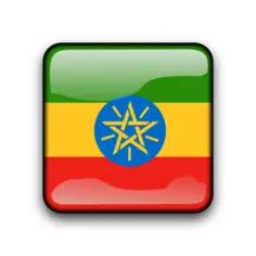 Ethiopian vector flag button