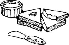Vector image of sliced bread with butter