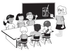 Kids in classroom vector illustration