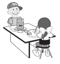 Kids experimenting at table vector illustration