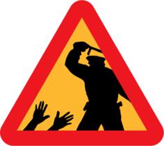 Police brutality vector sign