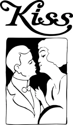 Vector image of kissing Couple