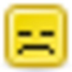 Upset smiley vector icon