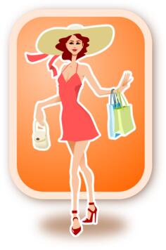 Shopping woman vector image