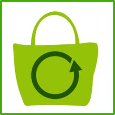 Eco green shopping vector icon