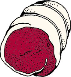 Meat in a roll vector drawing