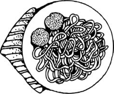 Spaghetti and meatballs vector clip art