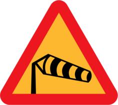 Side winds vector traffic sign