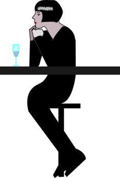 Woman having drink vector clip art