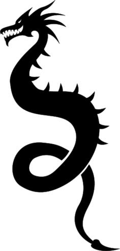 Dragon silhouette vector image