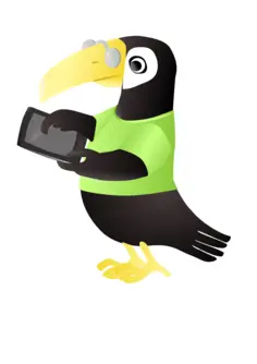 Toucan with tablet vector clip art