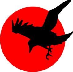 Raven over red moon vector image