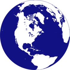 Northern hemisphere globe vector clip art