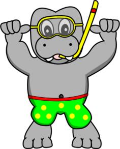 Snorkeling hippo vector image