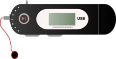 MP3 player with earphones vector clip art