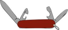 Brown Swiss army knife vector drawing