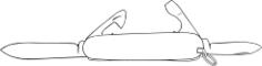 Swiss army knife vector drawing