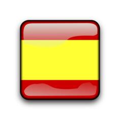 Glossy vector button with Spanish flag