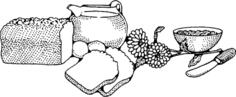 Vector drawing of bread making