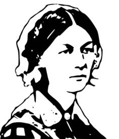 Black and white vector image of medical nurse