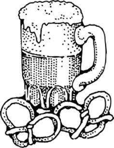 Vector image of beer and pretzels