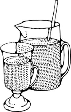Punch container and glass vector graphics