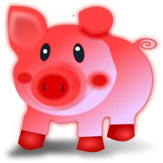 Red piglet vector illustration