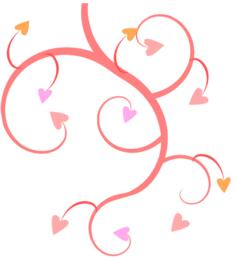 Branch of hearts vector drawing