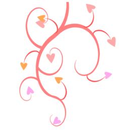 Branch with leaves of hearts vector graphics