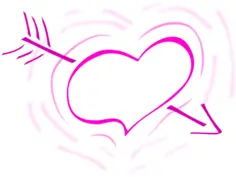 Heart and arrow vector graphics
