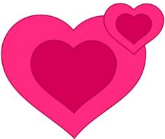 Two pink hearts vector image