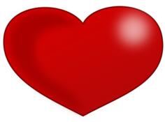 Red Glossy Valentine heart vector drawing