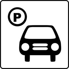 Vector icon for hotel has parking