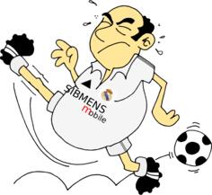 Vector graphics of cartoon soccer player